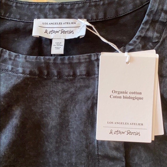 & Other Stories Denim Snap Front Button Dress SZ 6 - Picture 3 of 9